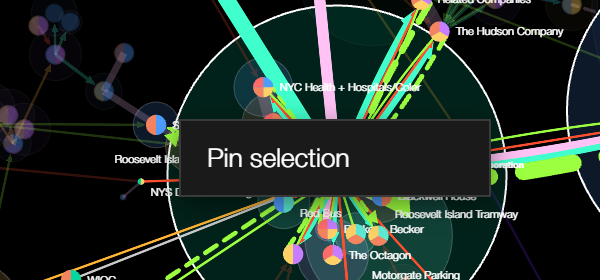 The right-click menu on an actor showing Pin selection.
